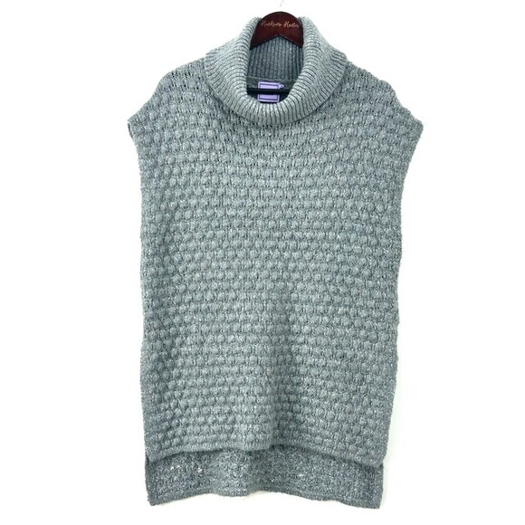 Michelle Nicole Sweaters - Michelle Nicole Women Gray Chunky Knit Sleeveless Sweater Vest High Low M 1172N4